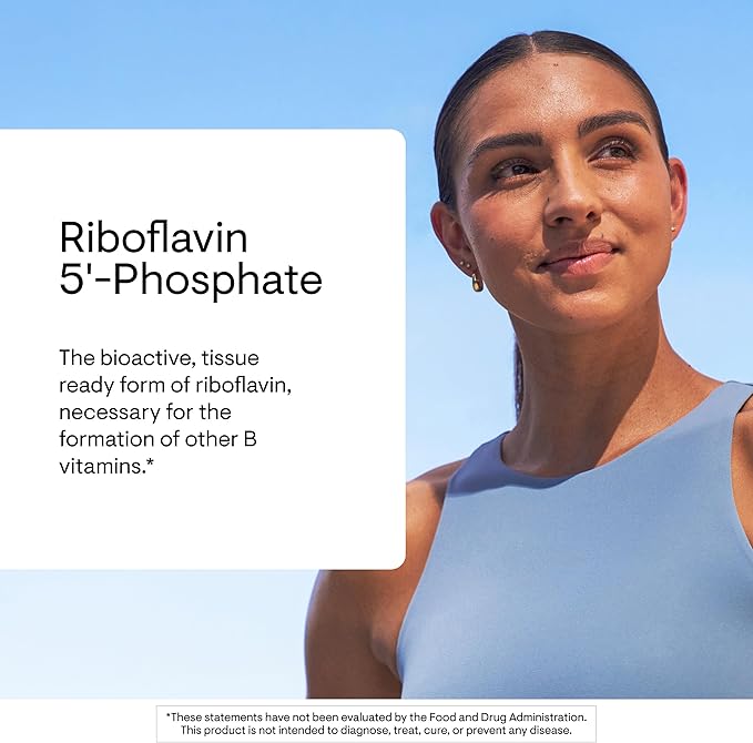 THORNE - Riboflavin 5'-Phosphate - Bioactive Tissue Ready Form of Vitamin B2 for Methylation Support* - Vitamin B2 Supplement - Third-Party Certified - Gluten Dairy &amp Soy-Free - 60 Capsules