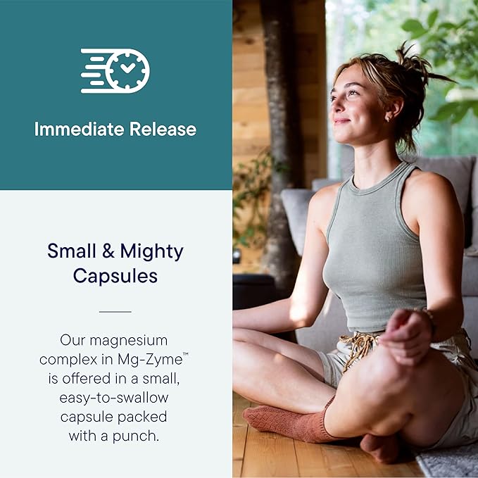 Biotics Research Mg-Zyme™ Triple Magnesium Complex 100 mg- Magnesium Glycinate Gluconate Aspartate Chelated Supplement High Absorption Support Sleep Energy Cardiovascular Health–100 Capsules