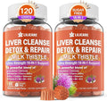 Milk Thistle Liver Detox Gummies 18-IN-1 Liver Cleanse Detox &amp Repair Supplement with Berberine Chicory Root Turmeric Artichoke Dandelion Root Chanca Piedra Vitamins B6 B12-Sugar FreePack