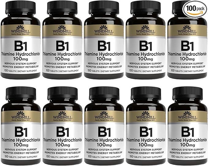Windmill Vitamin B-1 100 mg Tablets 100 Tablets (Pack of 10)