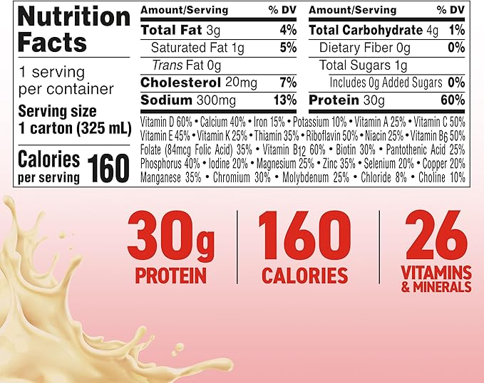 BOOST MAX Protein Shakes Ready to Drink - 30g High Protein Shake - Vanilla | Nutritional Drinks to Support Muscle Recovery After Exercise 26 Vitamins &amp Minerals 1g Sugar 11 fl oz (Pack of 18)