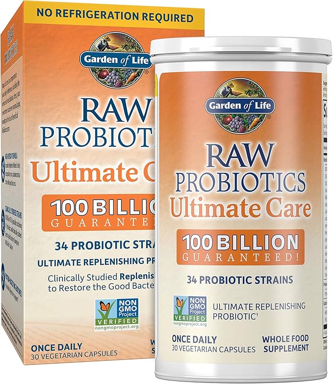 Raw Probiotics for Women and Men Ultimate Care + Vaginal Care Shelf Stable Probiotics (50 Billion CFU)