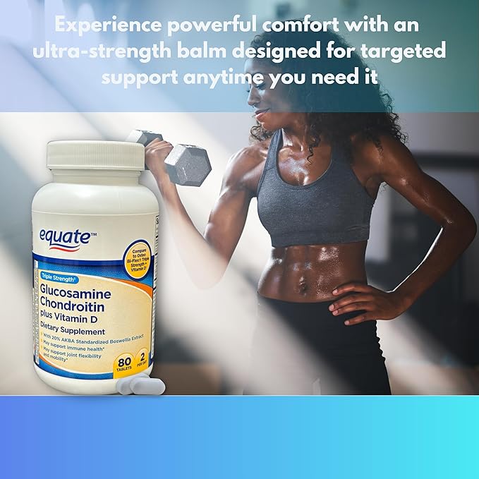 Glucosamine Chondroitin Plus Vitamin D- Tablets Triple Strength 80ct (Pack of 1)