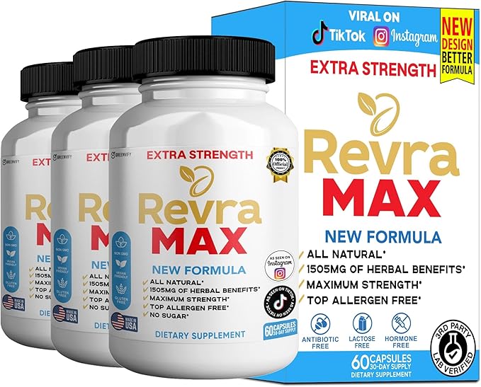Revira MAX Organic Maca Root Supplement Black Red Yellow Maca with Black Pepper 60 Capsules 30-Day Supply (3)