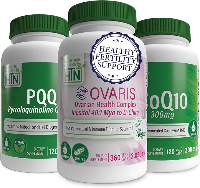 Fertility Support Kit Featuring Ovaris Ovarian Health Complex CoQ10 and PQQ