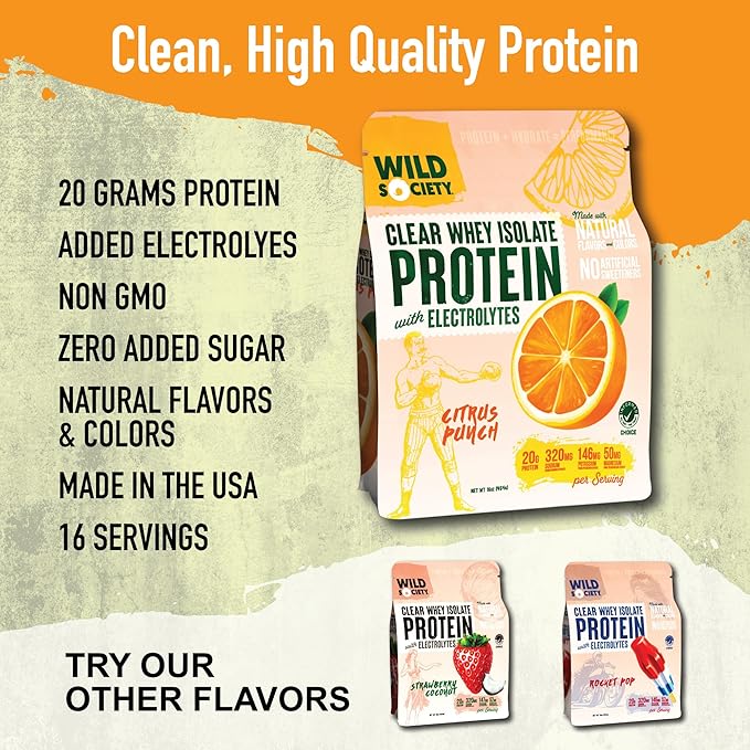 WILD SOCIETY Clear Isolate + Whey Concentrate Super Combo - Citrus Punch Clear Whey + Vanilla Bean Whey Concentrate