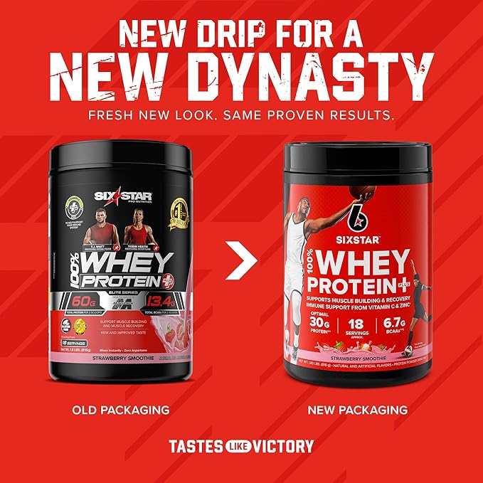 Six Star Elite Series 100% Whey Protein Plus Vanilla Cream 1.8lbs US &amp Elite Series 100% Whey Protein Plus Strawberry Smoothie 1.8lbs US