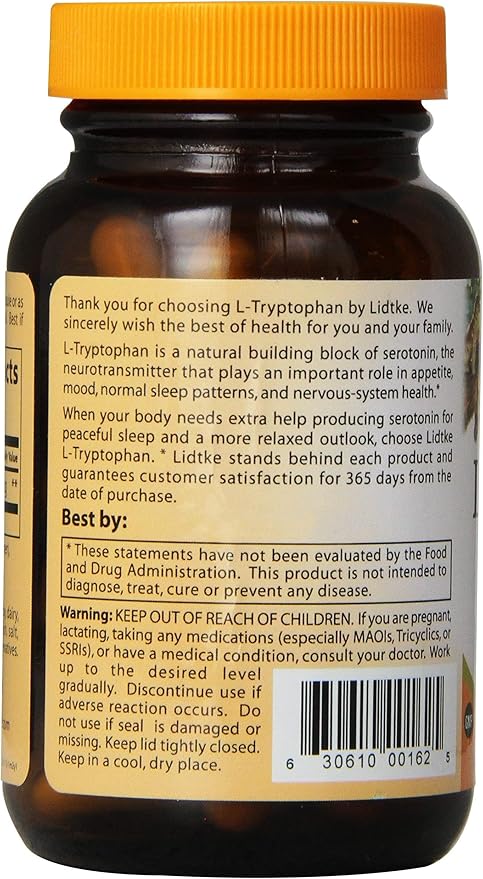 Lidtke Technologies L-Tryptophan Capsules 60 Count