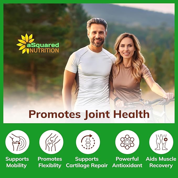 aSquared Nutrition Glucosamine Chondroitin Turmeric MSM Boswellia - 120 Capsules - Joint Support Supplement - Joint Support Relief Pills for Health - Natural Supplement for Back Knee &amp Hands