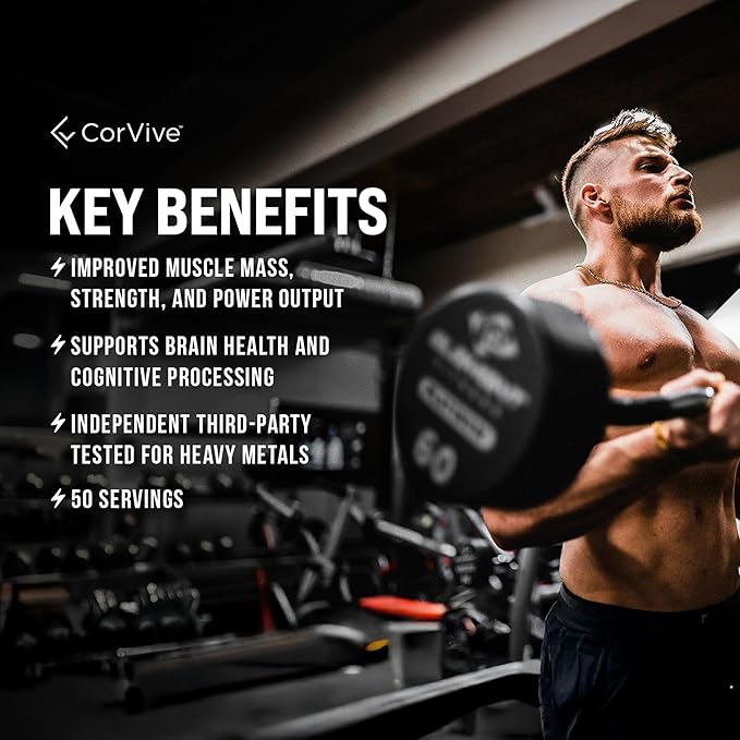 Creatine Monohydrate - Pure &amp Unflavored Creatine Powder - Vegan Gluten Free No Additives Non-GMO - Easy-Mix Formula for Strength &amp Performance Support - 5 g per Serving - 50 Servings