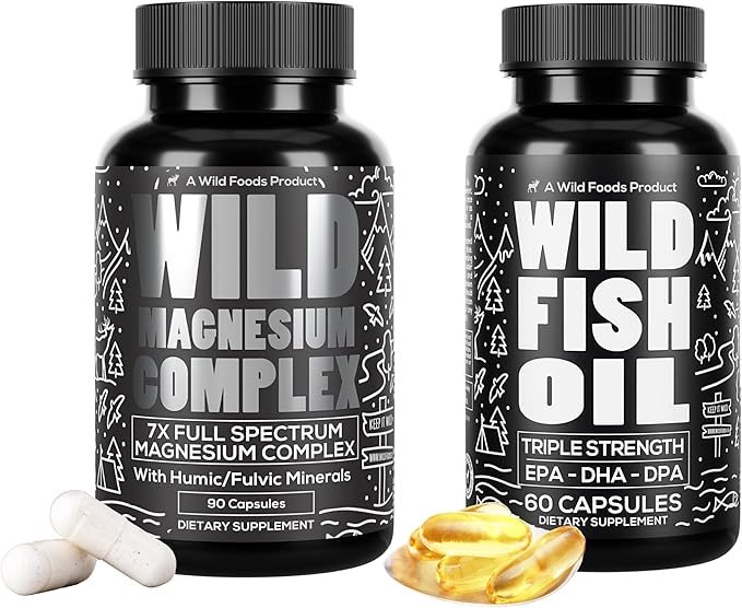 Wild Magnesium Complex 7X &amp Fish Oil Omega 3 Supplements