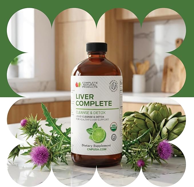 Liver Complete 16oz Support Liquid – Milk Thistle Chanca Piedra &amp Dandelion Root – Herbal Cleanse Supplement – Non-GMO Organic Ingredients