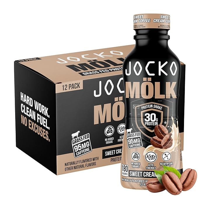 Jocko Fuel Mölk RTD Protein Shakes Bundle - Chocolate &amp Sweet Cream Coffee (24 Pack)