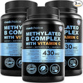9-in-1 Methylated B Complex with Vitamin C B Complex B12 &amp L-5-MTHF - Vegan Non-GMO Gluten-Free &amp GMP-Certified Energy Brain &amp Wellness Daily Methylcobalamin Multivitamin (90 Servings