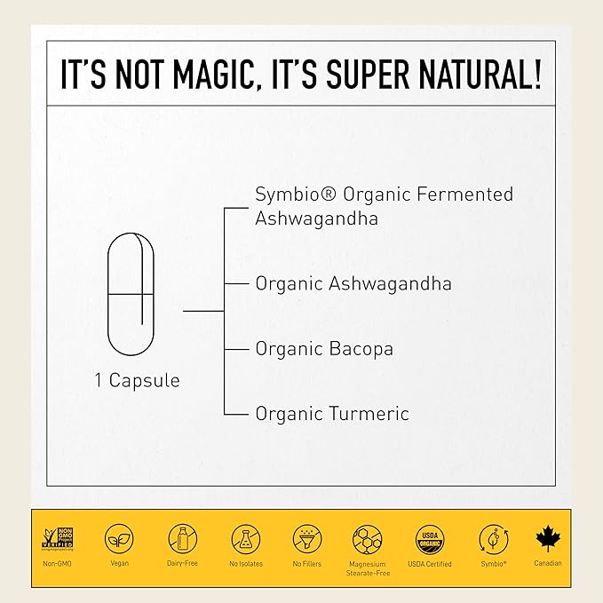 Living Alchemy Ashwagandha Supplement - Fermented Ashwagandha with Bacopa &amp Turmeric Curcumin Supplement - Sleep Quality Cognitive Mood Support Supplement for Men &amp Women - Vegan Non-GMO 6