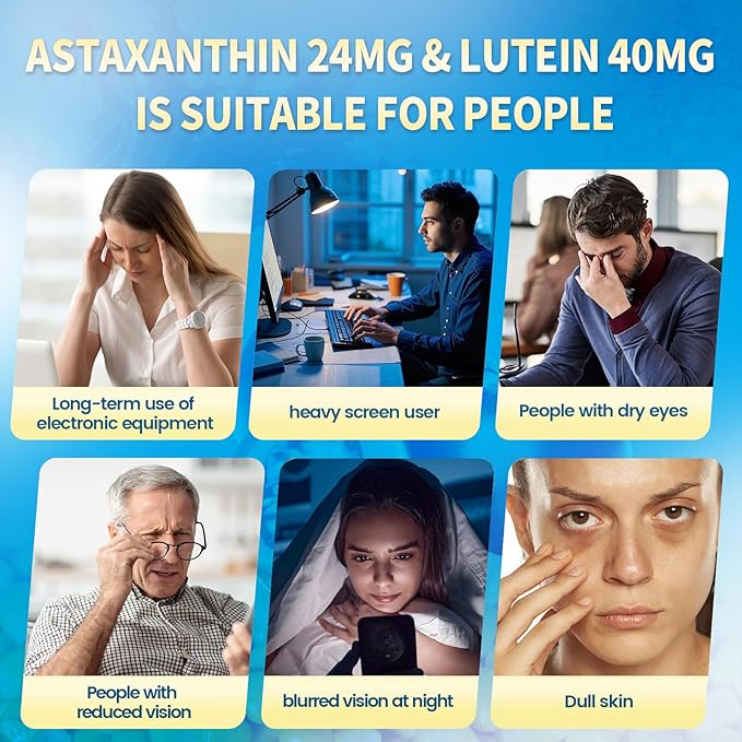 VivoNu 14-in-1 Astaxanthin 24mg &amp Lutein 40mg with Zeaxanthin Supplements 24 Month Supply 720 Softgels 4 Bag