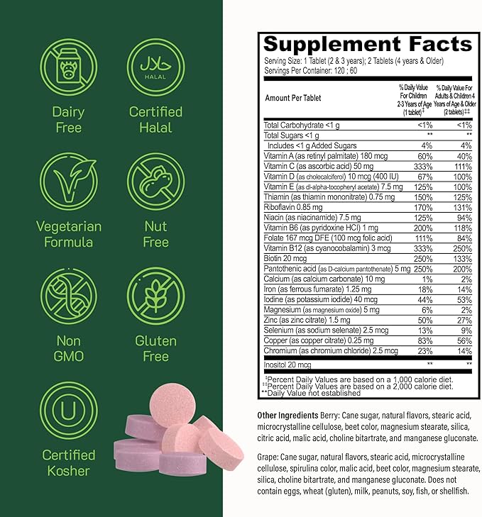 YUM-V'S Probiotics &amp Multivitamin Bundle for Kids – Probiotic with Prebiotic Fiber Chocolate Bears + Multivitamin &amp Multimineral with Iron Chewables – Digestive Immune &amp Overall Health Su