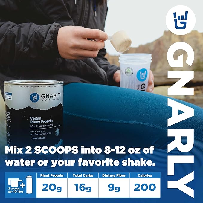 Gnarly Nutrition Vegan Plant Protein – Chocolate Vegan Protein Powder NSF Sport Certified – Meal Replacement Daily Nutritional Boost – Lactose Free Powder – Chocolate 28.2 oz