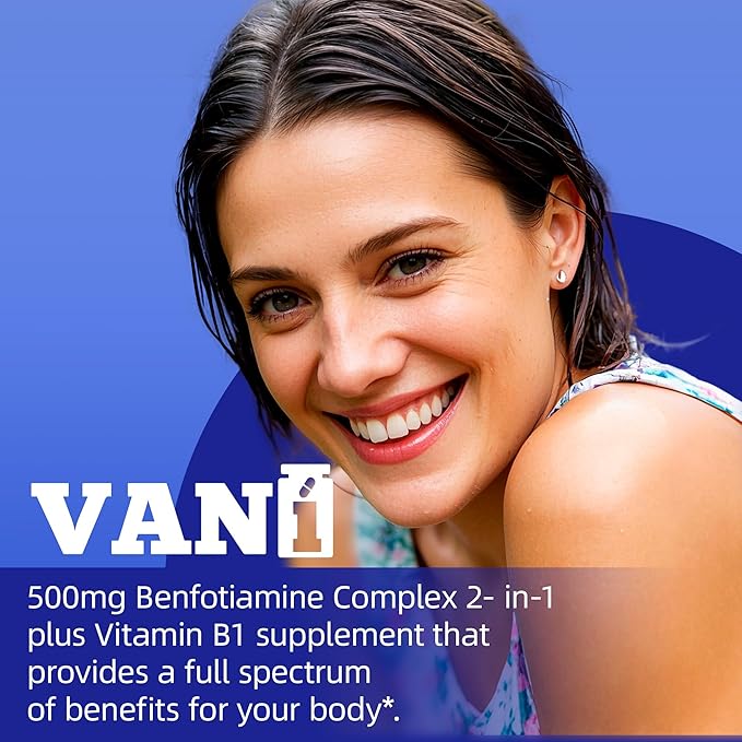 2 in 1 Enhanced Formula: Vitamin B1 with Benfotiamine 500mg Fat Soluable Supplement of Vitamin B-1 500 mg - 120 Capsules (3)
