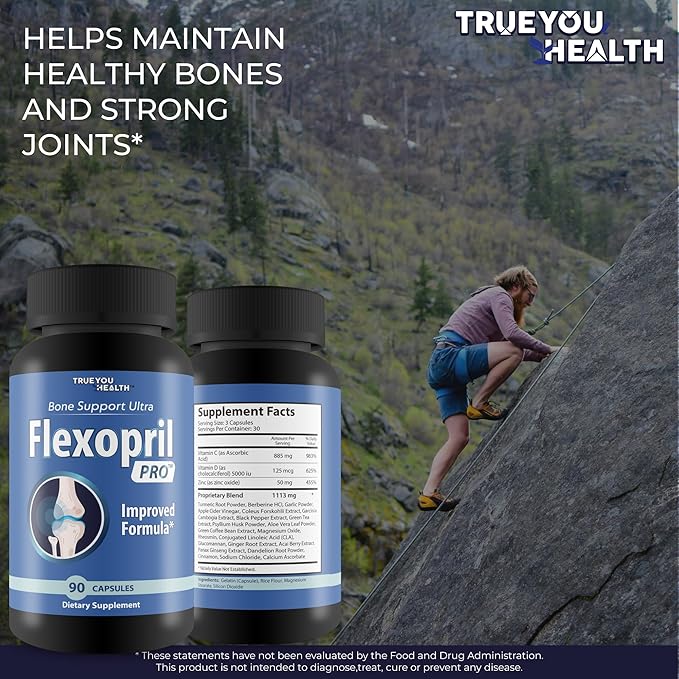 Bone Support Ultra Flexopril Pro - Improved Formula - Our Best Bone Health Supplement - Advanced Bone Support Supplement with Calcium and Vitamin D Bone Health Support