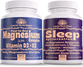 Natural Sleep Aid Magnesium Complex Bundle - Premium Sleep Support Supplement and Magnesium Supplement - One Month Supply Made in The USA