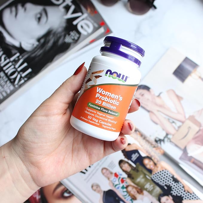 NOW Foods Supplements Women's Probiotic 20 Billion Specially Formulated using Three Clinically Tested Probiotic Strains 50 Veg Capsules