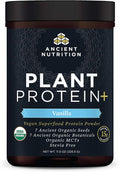 Ancient Nutrition Organic Plant Protein + Vegan Plant Based Protein Powder Vanilla Formulated by Dr. Josh Axe Dairy-Free Gluten-Free Non-GMO No Sugar Added Paleo Friendly Supplement 11.5 oz