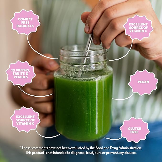 Amazing Grass Greens Blend Antioxidant: Super Greens Powder with Spirulina Beet Root Powder Elderberry Prebiotics &amp Probiotics Sweet Berry 15 Servings (Packaging May Vary)