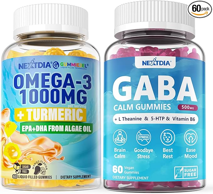 Vegan Omega-3 1000mg + Turmeric GABA Gummies