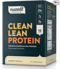 Nuzest - Pea Protein Powder - Clean Lean Protein Premium Vegan Plant Based Protein Powder Dairy Free Gluten Free GMO Free Protein Shake Smooth Vanilla 0.9 oz (Pack of 10)