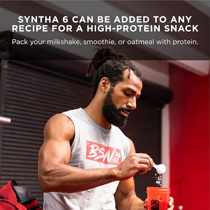 BSN Syntha-6 Whey Protein Powder Cold Stone Creamery- Birthday Cake Remix Flavor Micellar Casein Milk Protein Isolate Powder 25 Servings