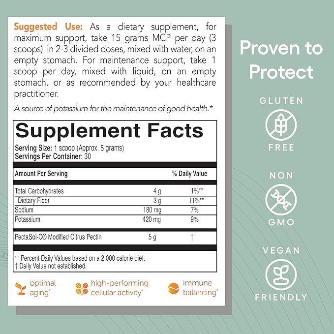 PectaSol Modified Citrus Pectin – 150g Powder – Total-Body Health Supplement to Support The Heart Immune System Inflammation Response &amp Healthy Aging + Maintain Healthy Galectin-3 Levels