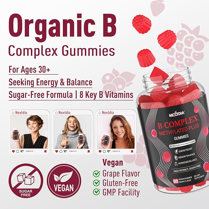 Super Methylated B Complex Vitamin Gummies – All B Vitamins + Inositol Biotin PABA Iron Choline for Women &amp Men Methyl B12 2000 mcg Folate B1B2B3B5B6B7 Supports MTHFR Gene &amp Energ