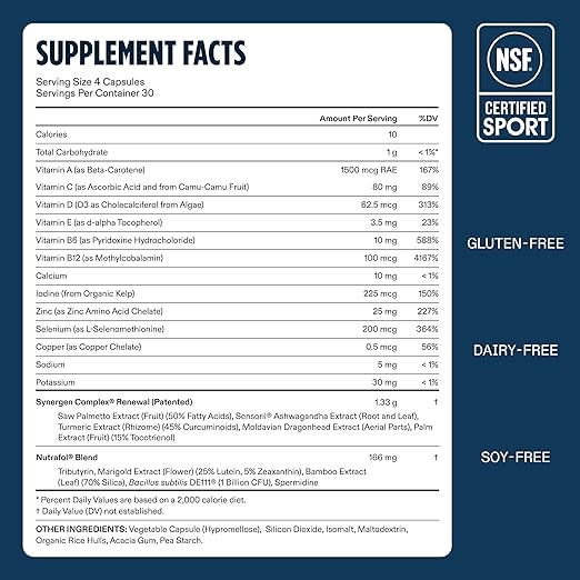Nutrafol Men 50+ Hair Growth Supplements Clinically Tested for Visibly Thicker Hair and Scalp Coverage #1 Dermatologist-Recommended Hair Growth Supplement Brand - 2 Month Supply 2 Refill Pouches