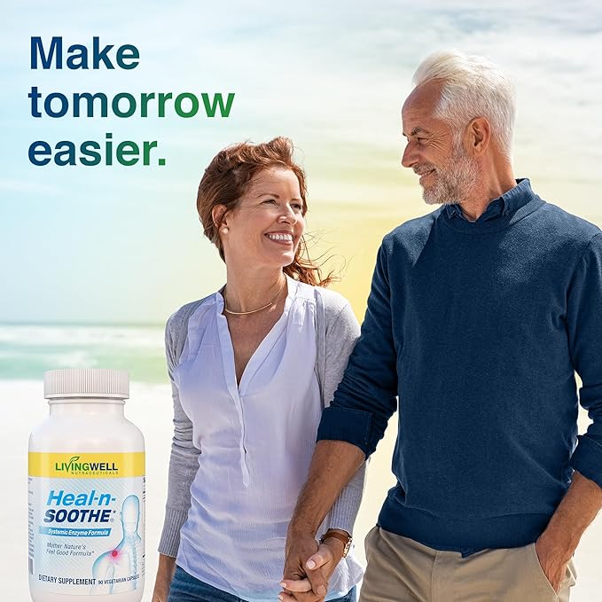 HEAL-N-SOOTHE Proteolytic Systemic Enzymes – Joint Supplement with Bromelain Papain Boswellia – Joint Mobility Muscle Flexibility Protein Digestion Circulatory &amp Immune Health - 90 Count (1 P