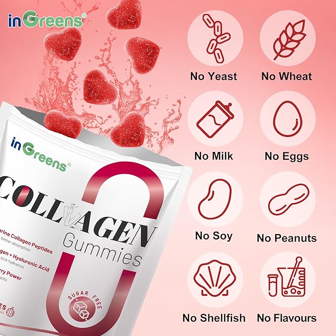Collagen Peptides Gummies for Women - 5000mg Hydrolyzed Marine Collagen Sugar Free with Type IIIIII &amp Biotin 90 Count