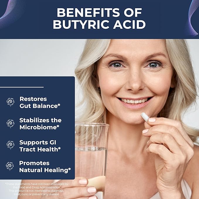 Tesseract Medical Research ProButyrate Gut Health Supplement Butyric Acid Complex &amp CoQ10 Pro Coenzyme Q10 for Health Muscle Health and Cellular Energy Production