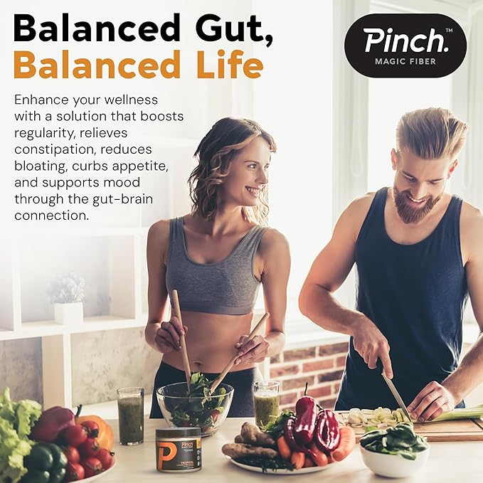 Pinch Magic Fiber &amp Shaker Combo | Prebiotic Fiber Supplement for Digestive Health Keto Vegan Sugar-Free | Includes BPA-Free Shaker for Smooth Mixing &amp Travel | USA-Made | 28-Day Supply | 2