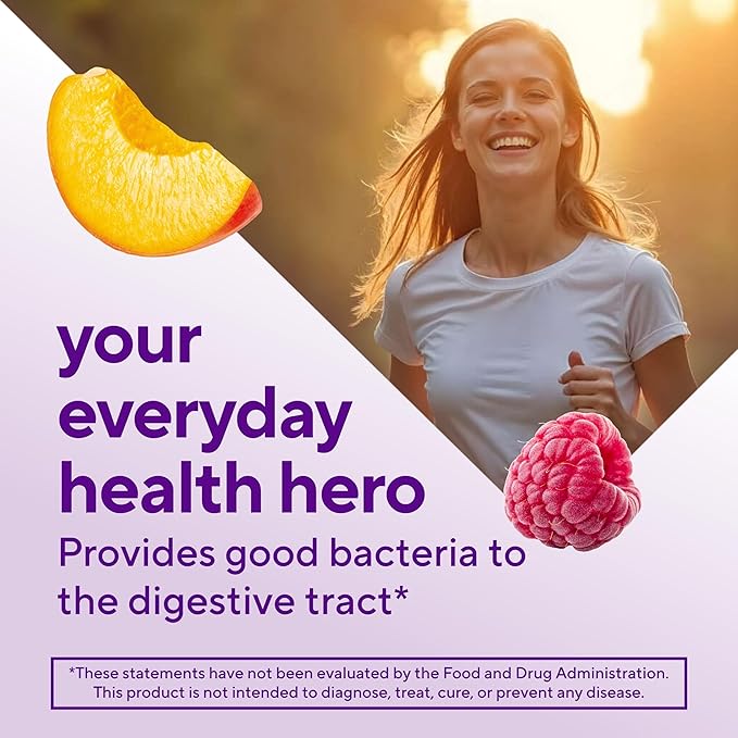 vitafusion Probiotic Gummy Supplements Raspberry Peach and Mango Flavors Probiotic Nutritional Supplements With 5 Billion CFUs 35 Day Supply 70 Count