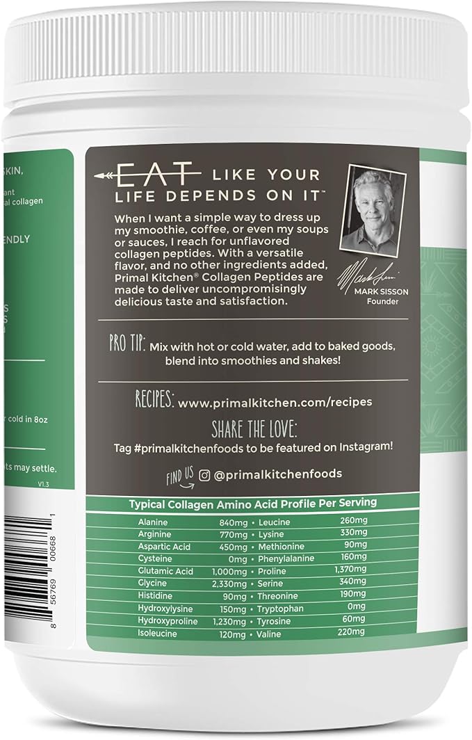 Primal Kitchen Unflavored Collagen Peptides 1.2lb Orgain Keto Collagen Protein Vanilla 0.88lb