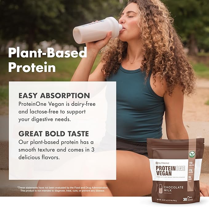NutraOne ProteinOne Vegan Plant-Based Protein Powder Vegan Protein Powder Dairy-Free Pea and Rice Protein (Cookie Butter)
