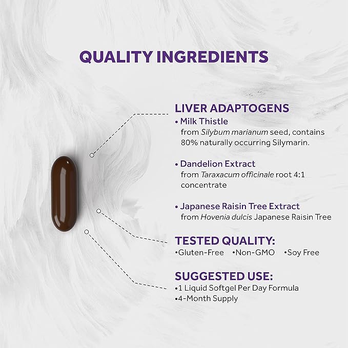 Naturalis Silymarin Milk Thistle 1300mg Enhanced with B Complex &amp Amino Acids | 13-in-1 Liver Cleanse Detox &amp Repair | 120 Liver Essential Softgels