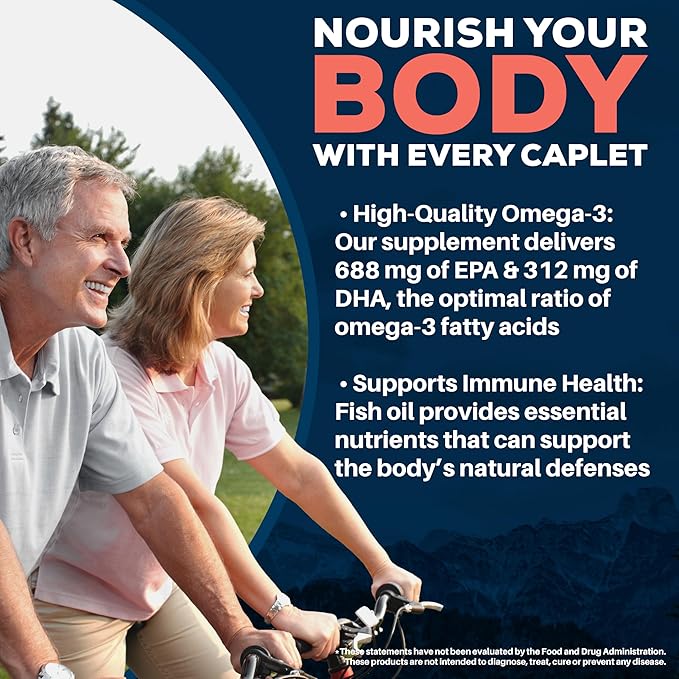 Ayush Herbs High Omega 3 - Omega 3 Fish Oil 1000mg Per Capsule EPA &amp DHA Fish Oil Supplement for Women &amp Men Natural Lemon Flavor - 60 Softgel Capsules (1 Count)