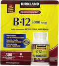 Kirkland zTWEnF Sublingual B-12 5000 mcg. Cherry Fast Act 300 Tablets (4 Pack)