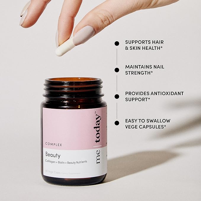 me today Beauty Supplement Hair Skin and Nails Vitamins for Women and Men – with Biotin Collagen Vitamin C and Zinc for Stronger Hair Glowing Skin &amp Healthy Nails60 Servings