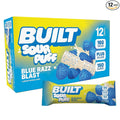 BUILT Bar Sour Puff Protein Bars - Blue Razz Blast - 16g Protein Snack Bars with Collagen - Calorie Conscious &amp Gluten Free - 12 Count