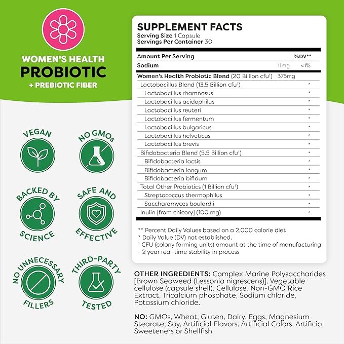 Probulin Women’s Probiotic + Colon Support Bundle – Daily Vaginal Digestive &amp Immune Health – 2-Pack 20 Billion CFU Vegan 30 Count Each
