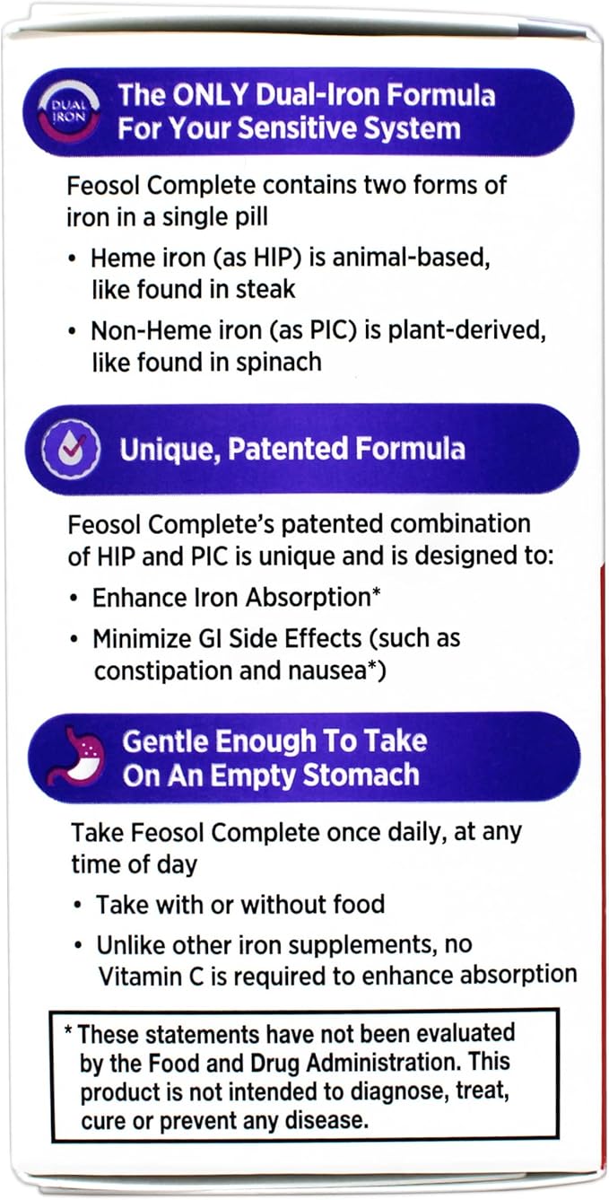 Feosol Bifera Iron Caplets Complete 30 ea (Pack of 7)