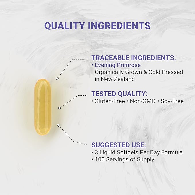 Naturalis Evening Primrose Oil (Cold Pressed) | 100% Natural from New Zealand | Non-GMO Soy &amp Gluten Free Zero Filler | 300 Mini-Softgels