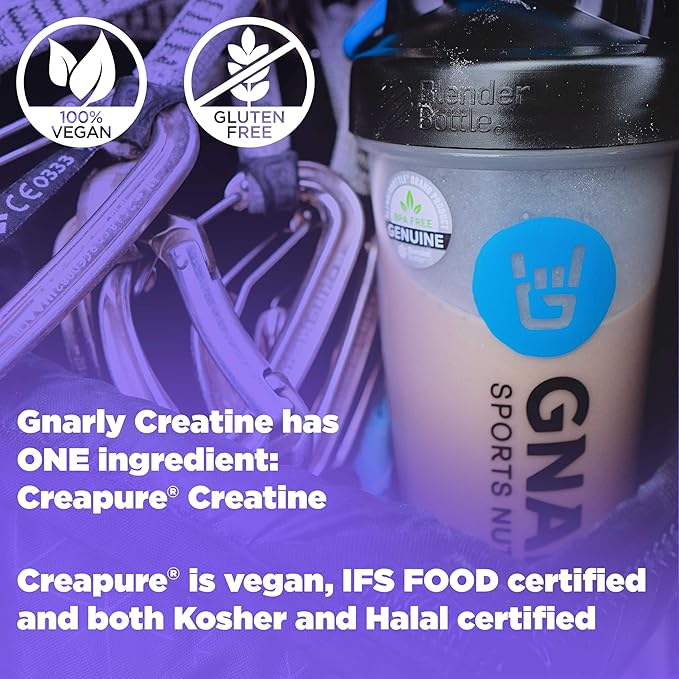 Gnarly Nutrition Creatine Powder Unflavored (16.05oz) and Gnarly Vegan Plant Protein Meal Replacement - Chocolate (28.2oz)